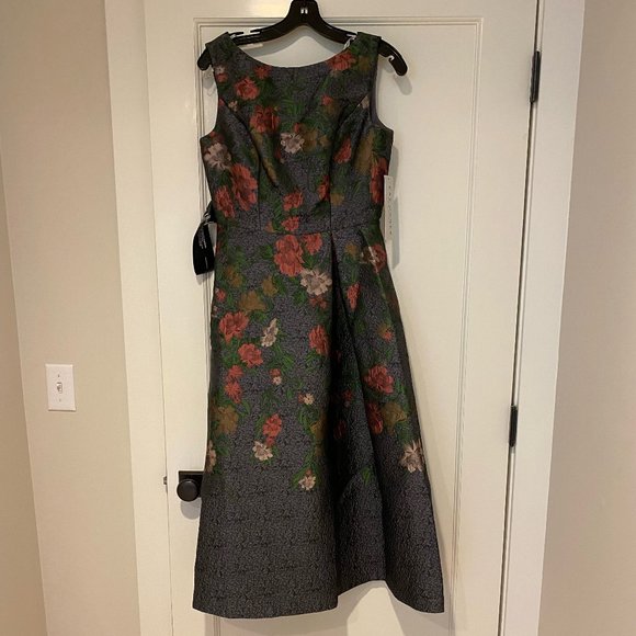 NWT Kay Unger Floral Jacquard Midi Dress - Picture 5 of 8